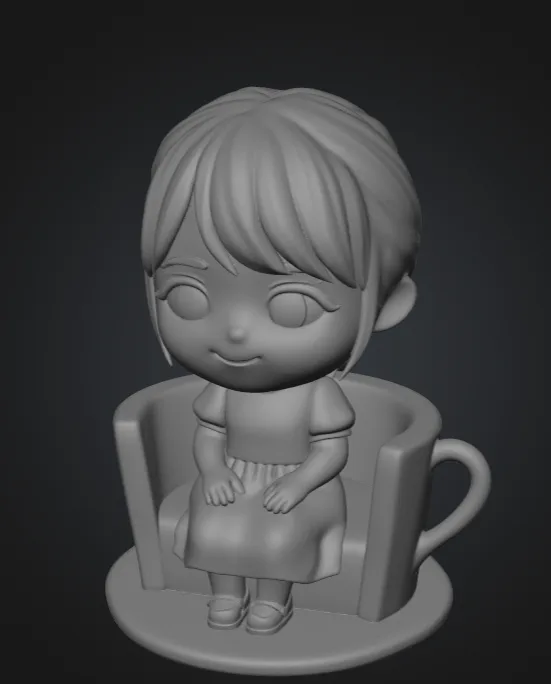 컵 속 소녀 3D 스컬프트