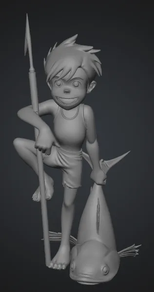 코난 캐릭터 3D 스컬프트
