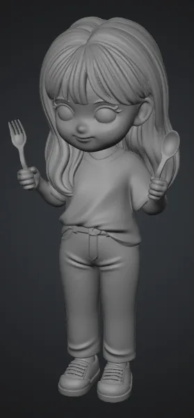 소녀 캐릭터 3D 스컬프트