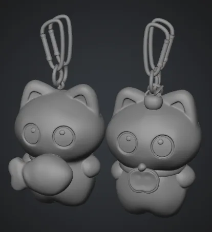고양이 키링 3D 스컬프트