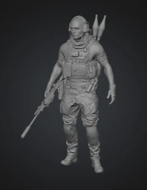 병사 캐릭터 3D 스컬프트