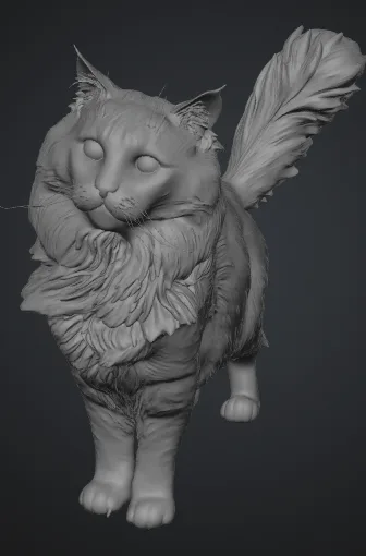 고양이 3D 스컬프트